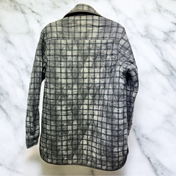 Time And Tru Quilted Gray Plaid Jacket Women’s Sz S 4-6 Button Up Comfortable - Picture 2 of 7